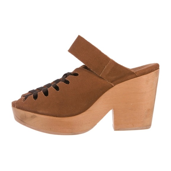 A Detacher Etta suede lace up clog platforms - Picture 5 of 10